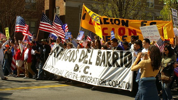 Demonstrators at a march for immigration reform in Washington in April of 2006. 