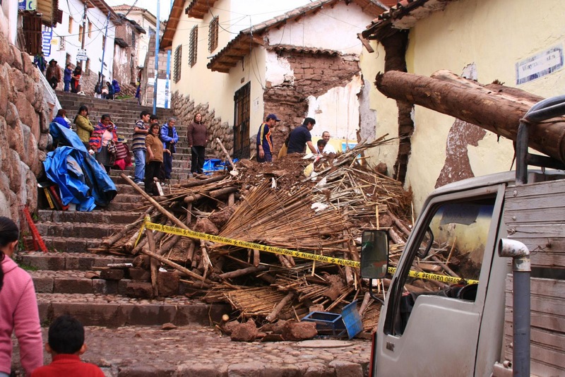 Damaged caused by heavy rains in January, Cusco.