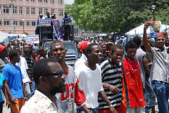 Protesters marched toward Haiti's National Palace on Monday.