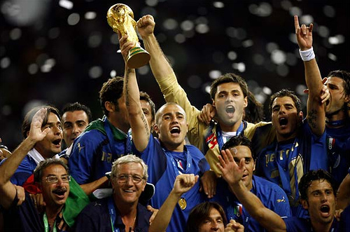Defending champs Italy hoisted the cup in 2006. Photo by trumpetflickr @Flickr.
