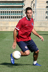U.S. player Clint Dempsey at practice. Photo by wjarrettc @ Flickr. 