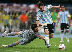 Lionel Messi during the 2007 Copa América. Photo by Cpozo at Flickr. 