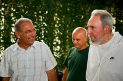 Former Cuban leader Fidel Castro visited the National Center of Scientific Research on Wednesday. Photo by Alex Castro.