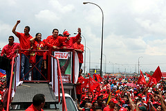 Venezuelan President Hugo Chávez at a rally on Thursday.